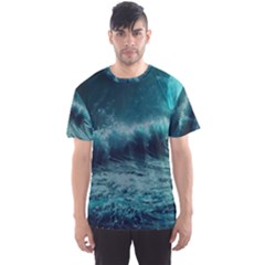 Waves Ocean Sea Tsunami Nautical 2 Men s Sport Mesh Tee