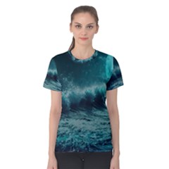 Waves Ocean Sea Tsunami Nautical 2 Women s Cotton Tee