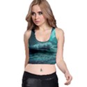 Waves Ocean Sea Tsunami Nautical 2 Racer Back Crop Top View1