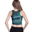 Waves Ocean Sea Tsunami Nautical 2 Racer Back Crop Top View2