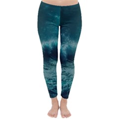 Waves Ocean Sea Tsunami Nautical 2 Classic Winter Leggings by Jancukart