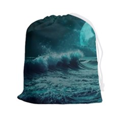 Waves Ocean Sea Tsunami Nautical 2 Drawstring Pouch (2xl)