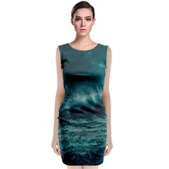 Waves Ocean Sea Tsunami Nautical 2 Classic Sleeveless Midi Dress