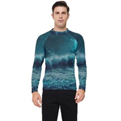 Waves Ocean Sea Tsunami Nautical 2 Men s Long Sleeve Rash Guard by Jancukart