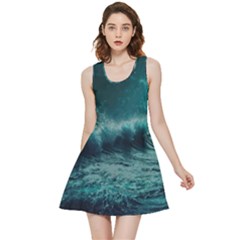 Waves Ocean Sea Tsunami Nautical 2 Inside Out Reversible Sleeveless Dress