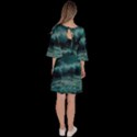 Waves Ocean Sea Tsunami Nautical 2 Velour Kimono Dress View4