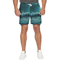 Waves Ocean Sea Tsunami Nautical 2 Men s Runner Shorts by Jancukart