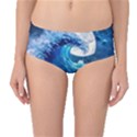 Tsunami Waves Ocean Sea Nautical Nature Water Moon Mid-Waist Bikini Bottoms View1