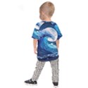 Tsunami Waves Ocean Sea Nautical Nature Water Moon Kids  Raglan Tee View2