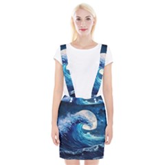 Tsunami Waves Ocean Sea Nautical Nature Water Moon Braces Suspender Skirt