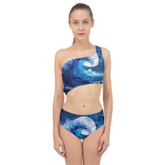 Tsunami Waves Ocean Sea Nautical Nature Water Moon Spliced Up Two Piece Swimsuit