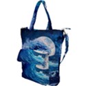 Tsunami Waves Ocean Sea Nautical Nature Water Moon Shoulder Tote Bag View1