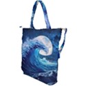 Tsunami Waves Ocean Sea Nautical Nature Water Moon Shoulder Tote Bag View2