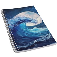 Tsunami Waves Ocean Sea Nautical Nature Water Moon 5 5  X 8 5  Notebook by Jancukart