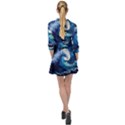 Tsunami Waves Ocean Sea Nautical Nature Water Moon Mini Skater Shirt Dress View2