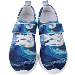 Tsunami Waves Ocean Sea Nautical Nature Water Moon Women s Velcro Strap Shoes by Jancukart