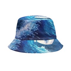 Tsunami Waves Ocean Sea Nautical Nature Water Moon Bucket Hat by Jancukart