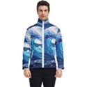 Tsunami Waves Ocean Sea Nautical Nature Water Moon Men s Bomber Jacket View1