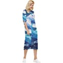 Tsunami Waves Ocean Sea Nautical Nature Water Moon Bow Sleeve Chiffon Midi Dress View3