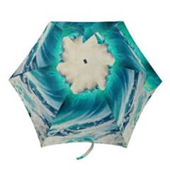 Tsunami Waves Ocean Sea Nautical Nature Water Art Ai Generated Mini Folding Umbrellas