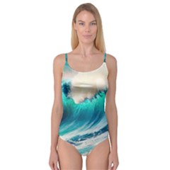 Tsunami Waves Ocean Sea Nautical Nature Water Art Ai Generated Camisole Leotard 