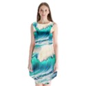 Tsunami Waves Ocean Sea Nautical Nature Water Art Ai Generated Sleeveless Chiffon Dress   View1