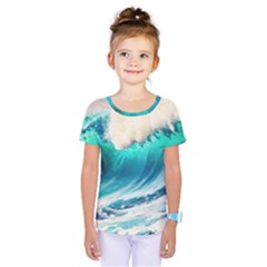 Tsunami Waves Ocean Sea Nautical Nature Water Art Ai Generated Kids  One Piece Tee