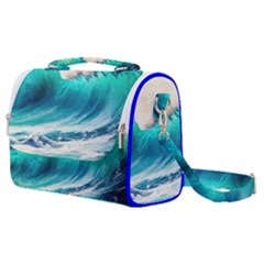 Tsunami Waves Ocean Sea Nautical Nature Water Art Ai Generated Satchel Shoulder Bag by Jancukart