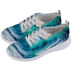 Tsunami Waves Ocean Sea Nautical Nature Water Art Ai Generated Men s Lightweight Sports Shoes by Jancukart