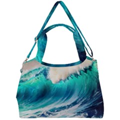 Tsunami Waves Ocean Sea Nautical Nature Water Art Ai Generated Double Compartment Shoulder Bag by Jancukart