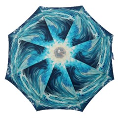 Tsunami Waves Ocean Sea Nautical Nature Water Arts Straight Umbrellas by Jancukart