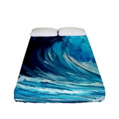 Tsunami Waves Ocean Sea Nautical Nature Water Arts Fitted Sheet (full/ Double Size) by Jancukart