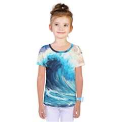 Tsunami Waves Ocean Sea Nautical Nature Water Arts Kids  One Piece Tee