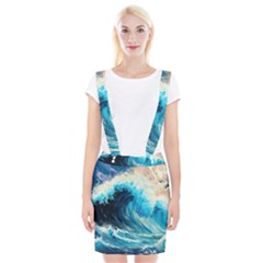 Tsunami Waves Ocean Sea Nautical Nature Water Arts Braces Suspender Skirt