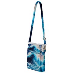 Tsunami Waves Ocean Sea Nautical Nature Water Arts Multi Function Travel Bag by Jancukart