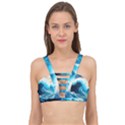 Tsunami Waves Ocean Sea Nautical Nature Water Arts Cage Up Bikini Top View1