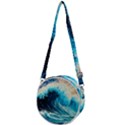 Tsunami Waves Ocean Sea Nautical Nature Water Arts Crossbody Circle Bag View1