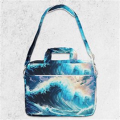 Tsunami Waves Ocean Sea Nautical Nature Water Arts Macbook Pro 13  Shoulder Laptop Bag  by Jancukart