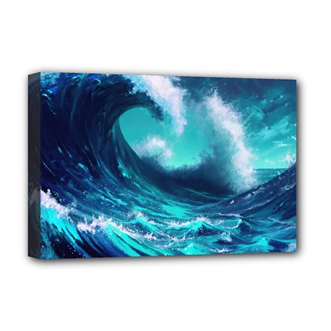 Tsunami Tidal Wave Ocean Waves Sea Nature Water Deluxe Canvas 18  X 12  (stretched)