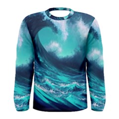 Tsunami Tidal Wave Ocean Waves Sea Nature Water Men s Long Sleeve Tee by Jancukart