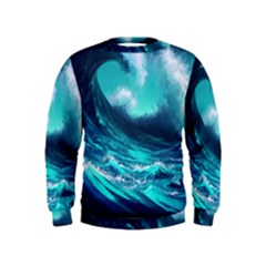 Tsunami Tidal Wave Ocean Waves Sea Nature Water Kids  Sweatshirt