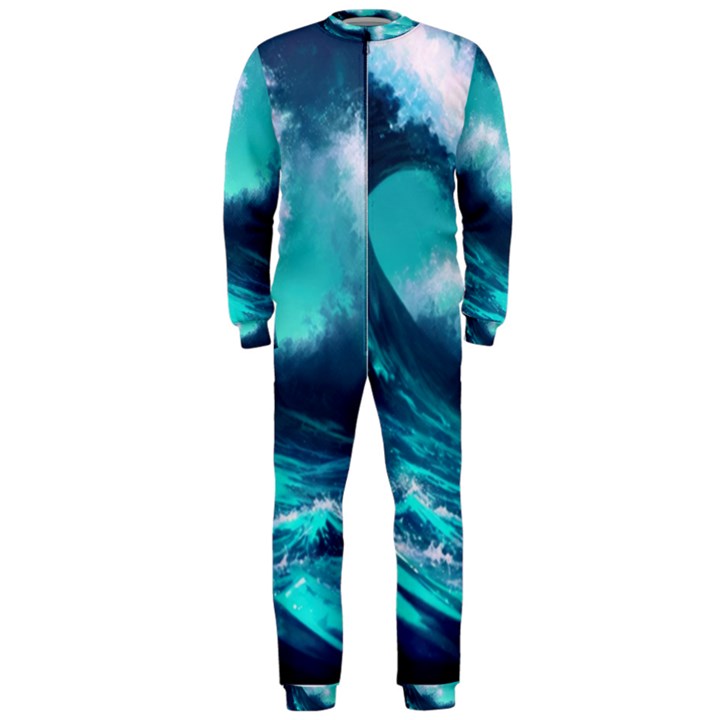 Tsunami Tidal Wave Ocean Waves Sea Nature Water OnePiece Jumpsuit (Men)