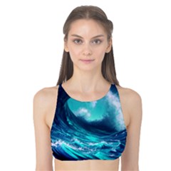 Tsunami Tidal Wave Ocean Waves Sea Nature Water Tank Bikini Top by Jancukart