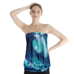 Tsunami Tidal Wave Ocean Waves Sea Nature Water Strapless Top