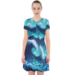 Tsunami Tidal Wave Ocean Waves Sea Nature Water Adorable In Chiffon Dress by Jancukart