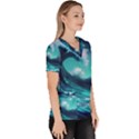 Tsunami Tidal Wave Ocean Waves Sea Nature Water Women s V-Neck Scrub Top View3