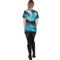 Tsunami Tidal Wave Ocean Waves Sea Nature Water Women s V-Neck Scrub Top View4