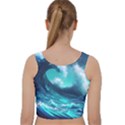 Tsunami Tidal Wave Ocean Waves Sea Nature Water Velvet Racer Back Crop Top View2