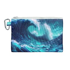 Tsunami Tidal Wave Ocean Waves Sea Nature Water Canvas Cosmetic Bag (large) by Jancukart