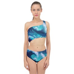 Tsunami Tidal Wave Ocean Waves Sea Nature Water Spliced Up Two Piece Swimsuit by Jancukart